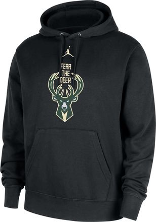 Nike Mens Milwaukee Bucks Club Fleece Pullover Hoodie in Black | II6158-010