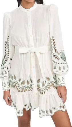 Hemant & Nandita Alya Short Dress With Belt In White