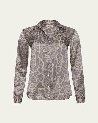 L'agence Leopard Tyler Silk Blouse