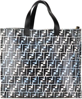 Fendi Pre-owned Womens Tote Bag Graffiti Print - Black Textile - One Size
