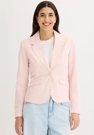 Bonprix Kurzblazer BONPRIX Kurzblazer, Damen, Gr. 36, rosa (perlrosa), Obermaterial: 95% Polyester, 5% Elasthan. Futter: 100% Polyester, festlich, slim fit, B