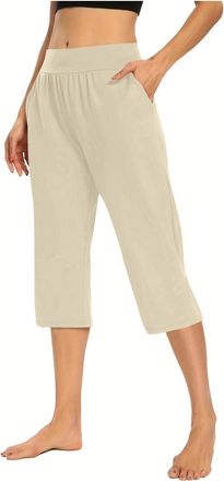 Generic Womens Activewear Trousers Yoga Trousers with Pockets Straight Wide Leg Pants Stretch Work Tracksuit Bottoms Gym Joggers Causal Lounge Tummy Control P