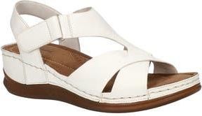 Easy Street Lani Faux Leather Wedge Sandal in White at Nordstrom Rack, Size 9.5