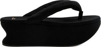 Balenciaga Black Wedge Slippers