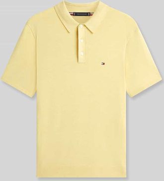 Tommy Hilfiger Regular Fit Strick-Poloshirt aus reiner Baumwolle in GELB, Gr&ouml;&szlig;e XXL