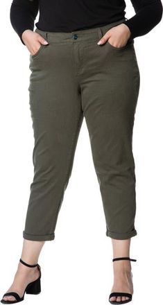 Slink Jeans Boyfriend Jeans in Bronze Green at Nordstrom, Size 20W