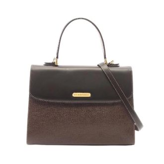 Burberry Pre-owned Handbags, female, Brown, Size: ONE SIZE Pre-owned Leather 2way Handbag