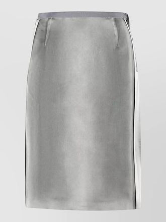 Maison Margiela viscose midi skirt contrast waistband stripe