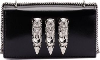 Philipp Plein Leren schoudertas - Zwart