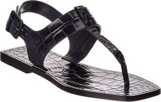 Christian Louboutin Croc-Embossed Leather Sandal