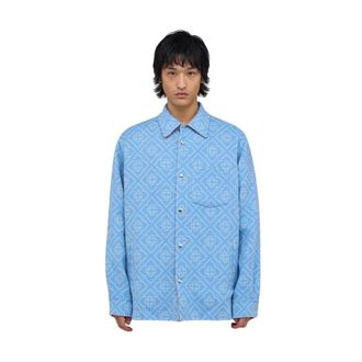 Casablanca JK 434 Jacket - Heren - Casual Overhemden - Blauw - L - Overhemden