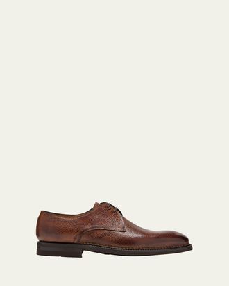 Bontoni Mens Carnera Soft Grain Leather Derby Shoes