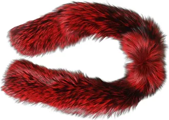 Dolce & Gabbana Red Fox Fur Neck Wrap Warmer Winter Womens Scarf