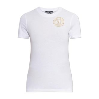Versace Jeans Couture T-Shirts, female, White, Size: XS Logo-Printed Top