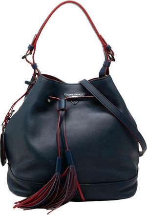 Prada Pre-owned Prada Soft Calf Tassel Convertible Drawstring Bucket Bag Ladies 7CGTI3NGIGWJH7VB