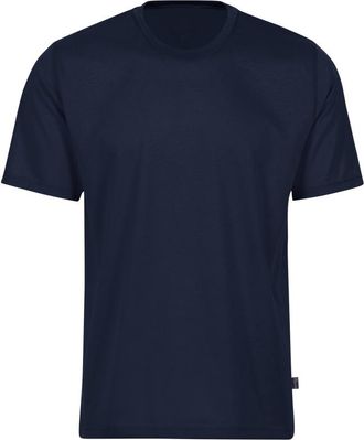 Trigema T-Shirt TRIGEMA TRIGEMA T-Shirt aus 100% Baumwolle, Damen, Gr. XXL, blau (navy), Single Jersey, 100% Baumwolle, Basic, lang, Rundhals, Shirts T-Shirt