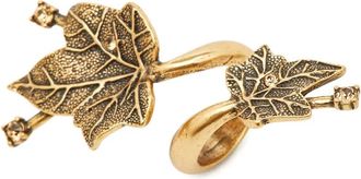 Oscar De La Renta Anello Leaf con cristalli - Oro