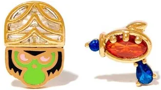 Girls Crew The Powerpuff Girls Mojo Jojo Mismatched Stud Earrings in Gold at Nordstrom
