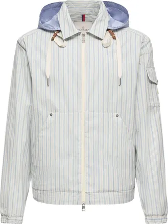 Moncler Moncler Havas Striped Poplin Shirt Jacket, Men, Blue, Size: 1