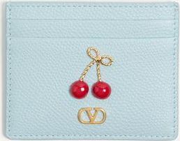 Valentino Garavani Portacarte Cherryfic In Vitello Granato Donna BLU PORCELLANA UNI