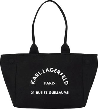 Karl Lagerfeld Convertible Trapeze Tote - Dames - Shoppers - Zwart - ONE Size - Katoen - Tassen