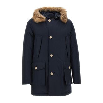 Woolrich Arctic Detachable Fur Parka - Heren - Gewatteerde jassen - Blauw - L - Katoen - Jassen