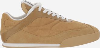 Chlo&eacute; Womens Sneakers Kick Suede Beige Polyester; Sole: Rubber Trainers