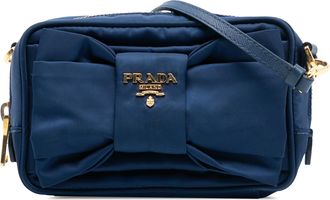 Prada Pre-owned Womens Tessuto Fiocco Camera Bag - Dark Blue Textile - One Size