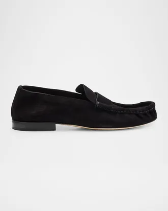 The Row Calf Suede Slip-On Loafers