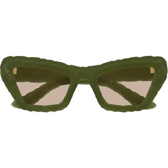 Bottega Veneta 56mm Cat Eye Sunglasses in Green at Nordstrom