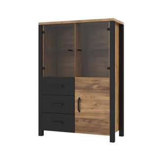 Petits Meubles Vajillero 3 puertas 3 cajones tableros de aglomerado laminados madera