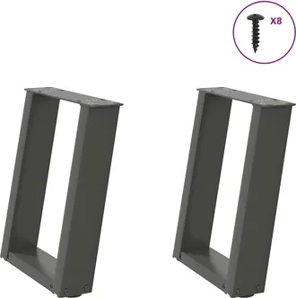 vidaXL Gambe Per Tavolino Da Caff&egrave; A Forma Di U 2 Pz Antracite 28x(42-43) Cm Acciaio - Vidaxl