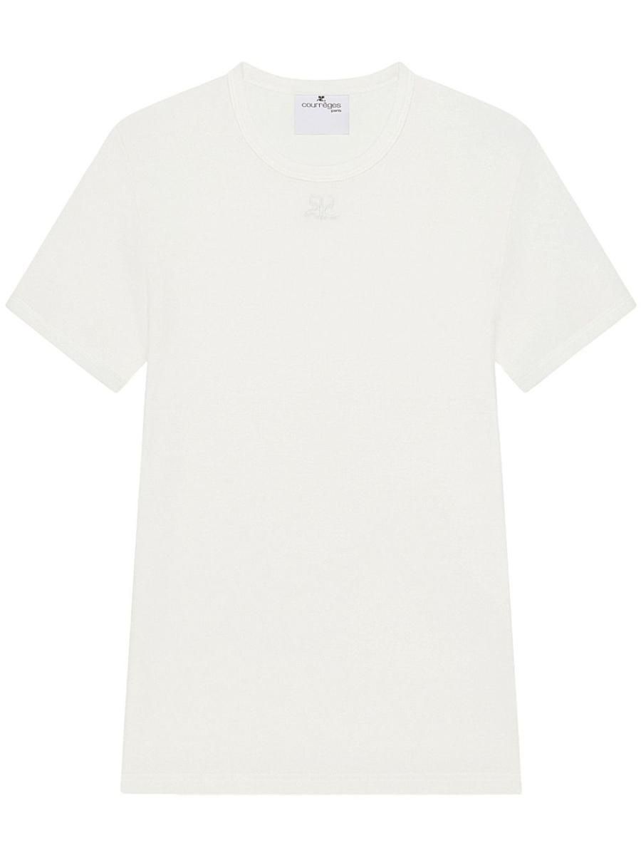 Courreges｜SHORT-SLEEVED ROUND NECK T-SHIRTS (124MPU135F Courrèges T-shirt short sleeves round neck | The Fashion Square