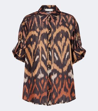Zimmermann Camicia Aster in seta con stampa