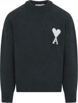Ami Bottle Green Crew Neck Sweater