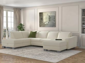 Sit&more Wohnlandschaft »Dundee U-Form« mit Federkern und Edelstahlfüssen, wahlweise mit Kopfteilverstellung