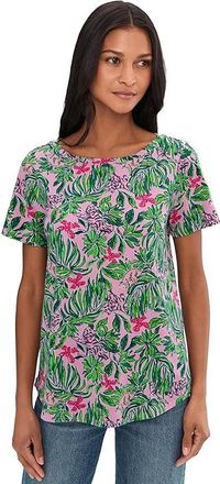 Lilly Pulitzer Key West Top Womens Blouse Conch Shell Pink Roaring With Joy : XXS, Cotton/Modal/Spandex