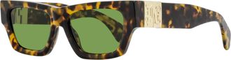 Palm Angels Unisex Magnolia Rectangular Sunglasses PERI10J 6055 Havana/Green 53mm