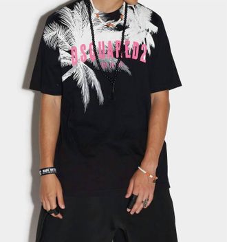 Dsquared2 Mens Palms Slouch T-Shirt In Black