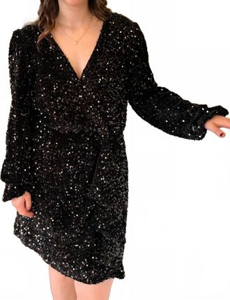 Dear John Denim The Sloane Sequin Dress In Black