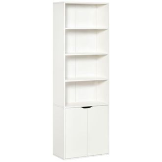 HOMCOM Estanter&iacute;a para libros 59x29x180 cm blanco