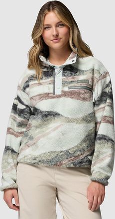 Columbia Helvetia II Printed Cropped Half Snap Half-Zip Fleece Pullover gr&uuml;n