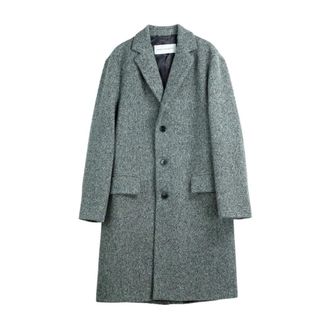Dries Van Noten Single-Breasted Coats, male, Gray, Size: S Rustic Jacket