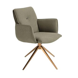 Angel Cerd&aacute; Olive-Green Fabric Swivel Dining Chair in Green