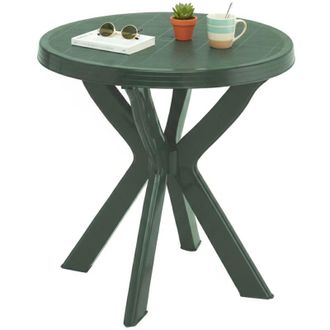 Dmora Dmora - Tavolo da esterno 0, Tavolino rotondo da giardino, Tavolo fisso da bar, Cm 70x70h72, Verde