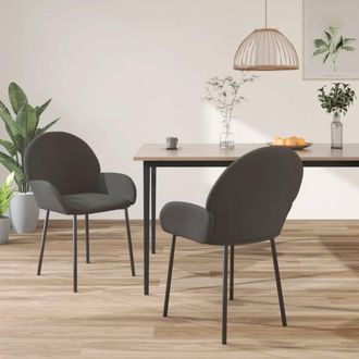Nova Sillas De Comedor 2 Unidades Terciopelo Gris Oscuro Vidaxl