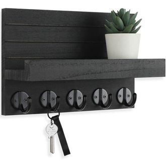 OEM Llavero Decorativo De Pared Con Estante, Con Ganchos Grandes Para Bolsos, Abrigos Y Paraguas. Llavero De Madera De Paulownia Con Herrajes De Montaje I