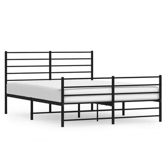 Berkfield Home Metal Bed Frame with Headboard & Footboard Black 140x200 cm