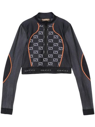 Gucci Trainingstop met GG-jacquard - Zwart