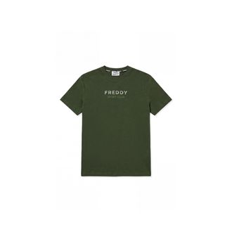 Freddy T-shirt da Uomo Regular Fit con Grafica Centrale Gommata